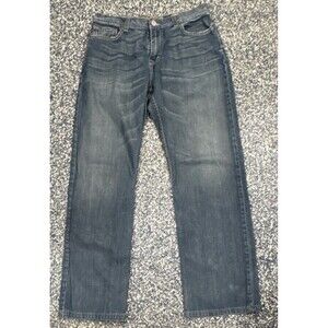 BKE Seth 34 Men's Straight Leg Regular Fit Blue Denim Jeans 100% cotton 34x36